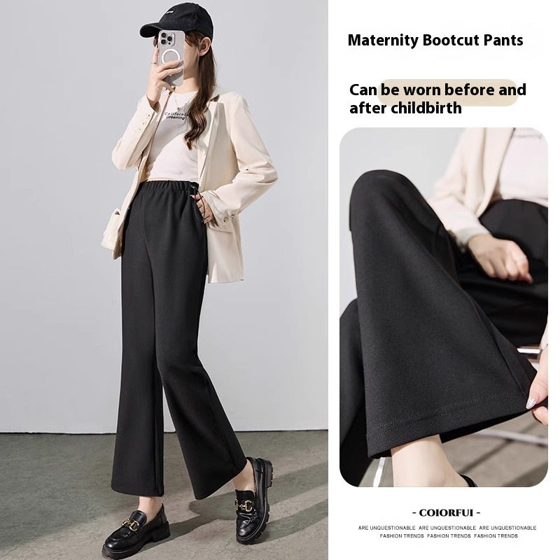 Plus Size Maternity Bootleg Pants for Spring and Autumn