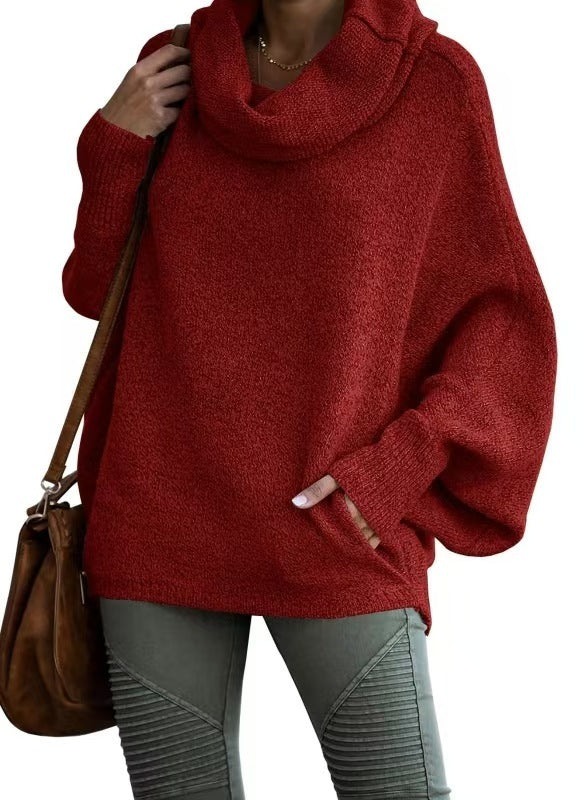 Lantern Sleeve Loose-Fit Casual Sweater