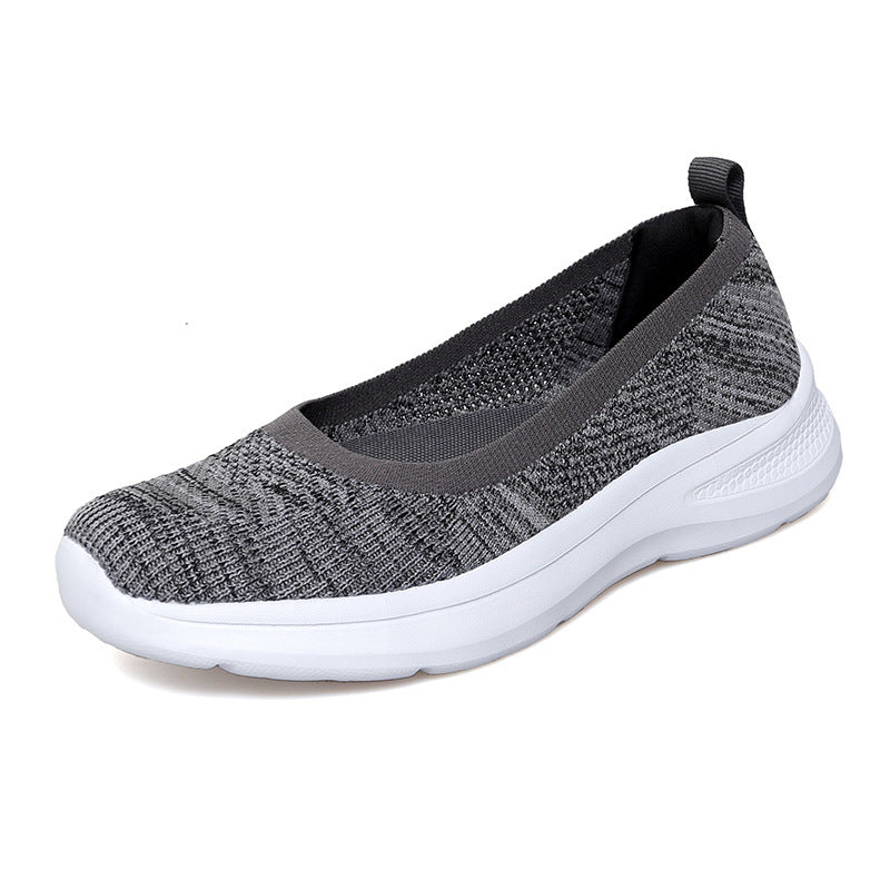 Women's Breathable Slip-On Cloth Shoes for Middle-Aged and Elderly, Flat Style