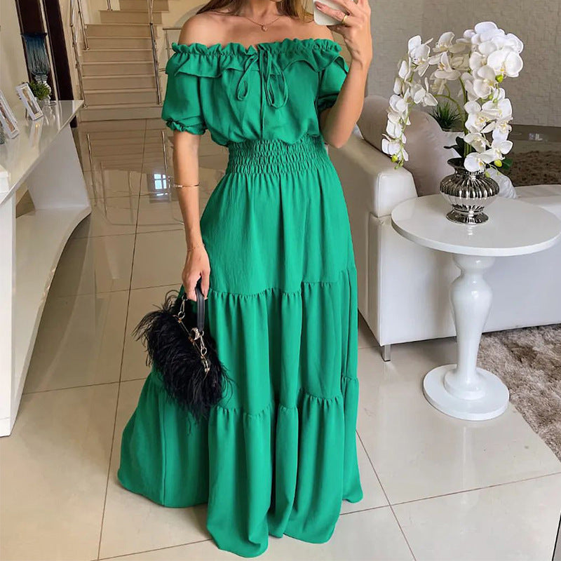 Women's Elastic Off-shoulder Long Dress