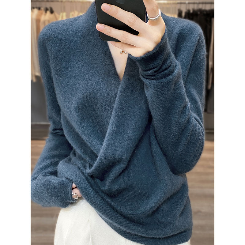 Pure Wool V-Neck Sweater for Women