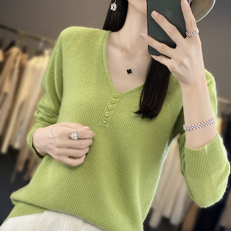 Women's Long Sleeve Sweater Top with Tie Detail