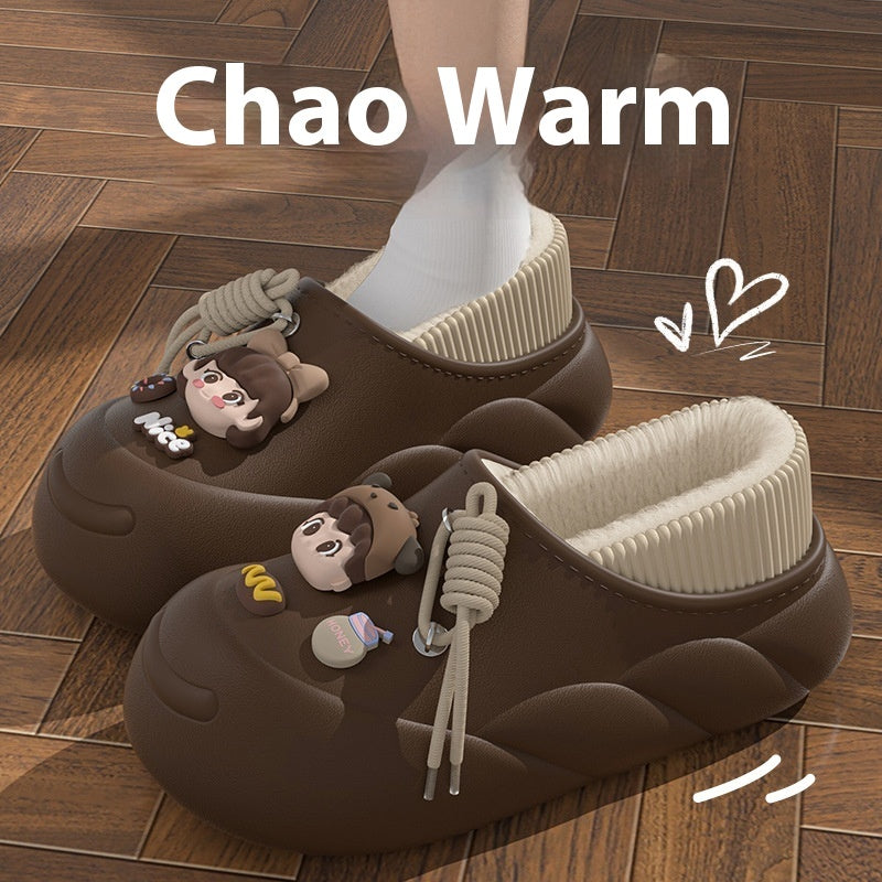 Winter Soft Bottom Cartoon Waterproof Cotton Slippers