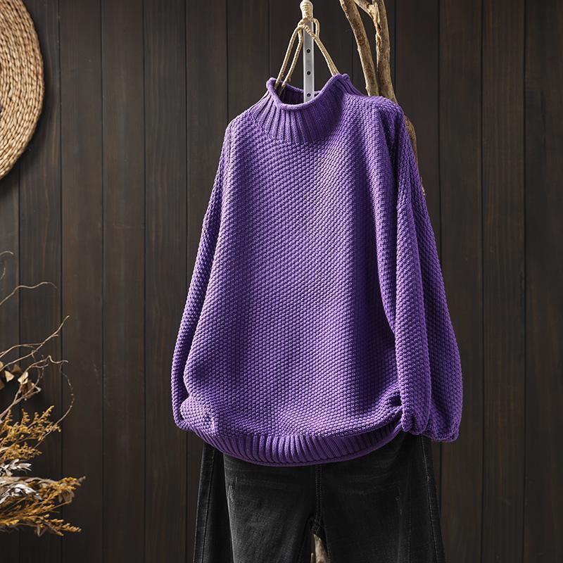 Plus Size Loose Mock Neck Sweater for Women