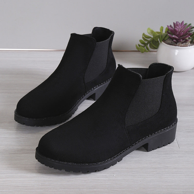 Women's Fashion Chunky Heel Ankle Boots with Unique Style