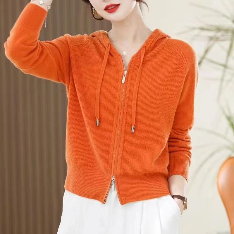 Women's Knitted Hooded Casual Simple Fashion Top