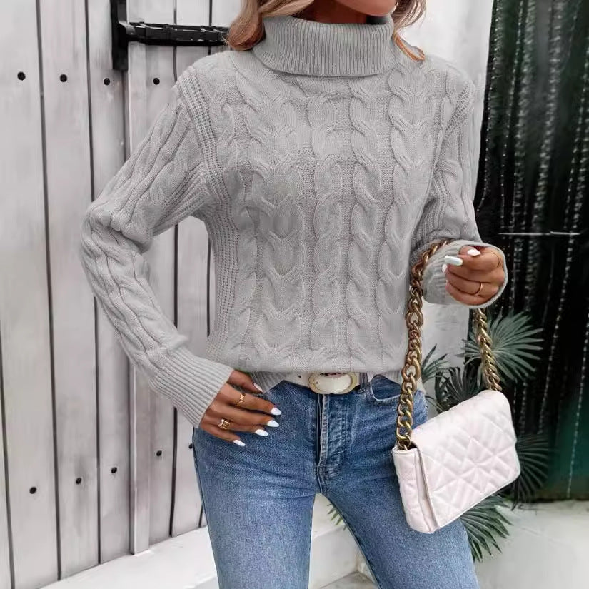 Women's Turtleneck Cable Knit Sweater