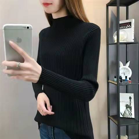 Slimming Half-Turtleneck Knitted Sweater