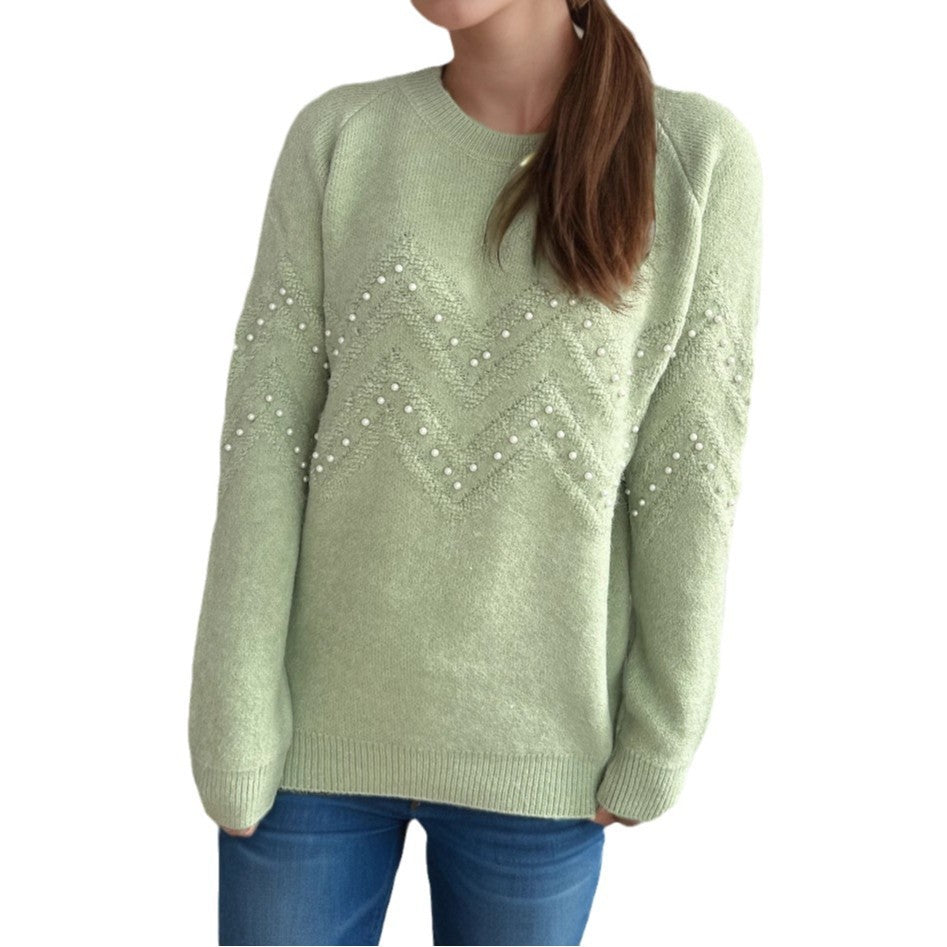 European and American Style Crew Neck Casual Long-Sleeved Sweater