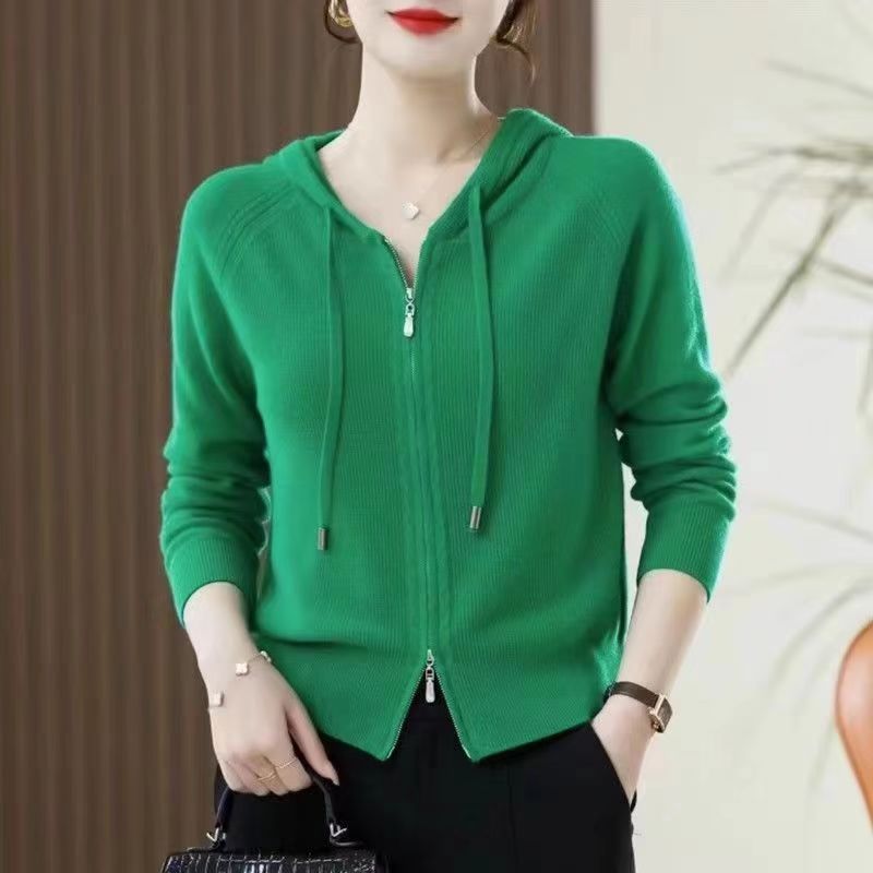 Women's Knitted Hooded Casual Simple Fashion Top