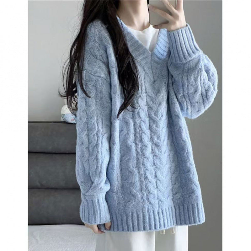 Autumn and Winter Women's Loose and Relaxed Knitwear Sweater Top