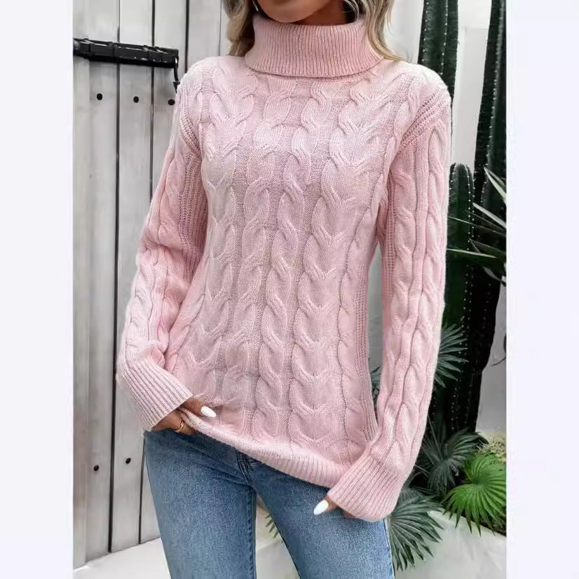 Women's Turtleneck Cable Knit Sweater