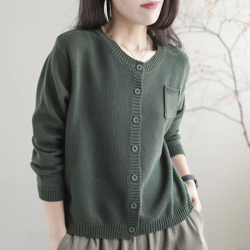 High-Quality Korean-Style Relaxed Sweater Coat