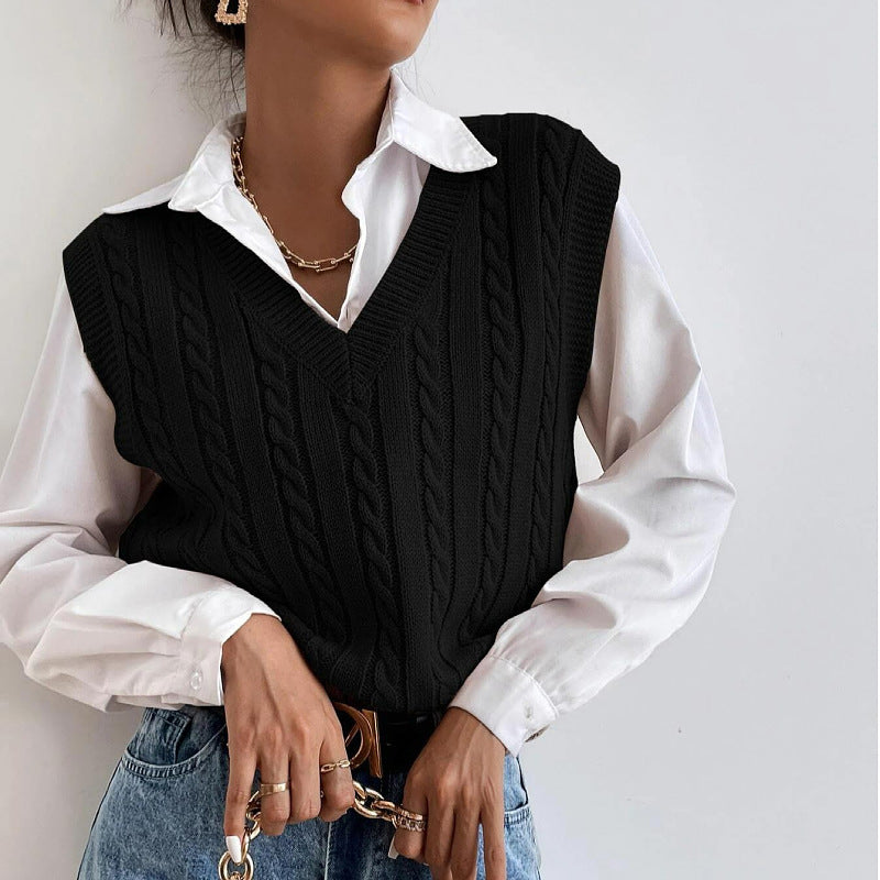 Women's Stylish All-Match Knitted Sweater Vest