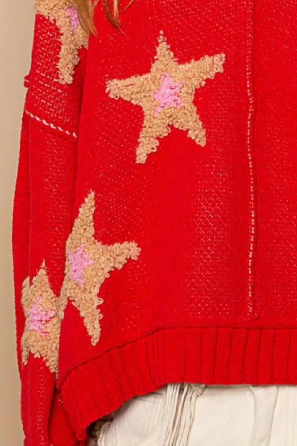 Long Sleeve Sweater with Star Patch Details