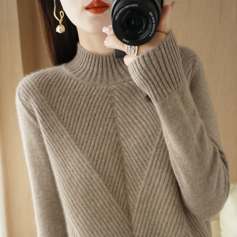 New Autumn and Winter Half Turtleneck Sweater for Women