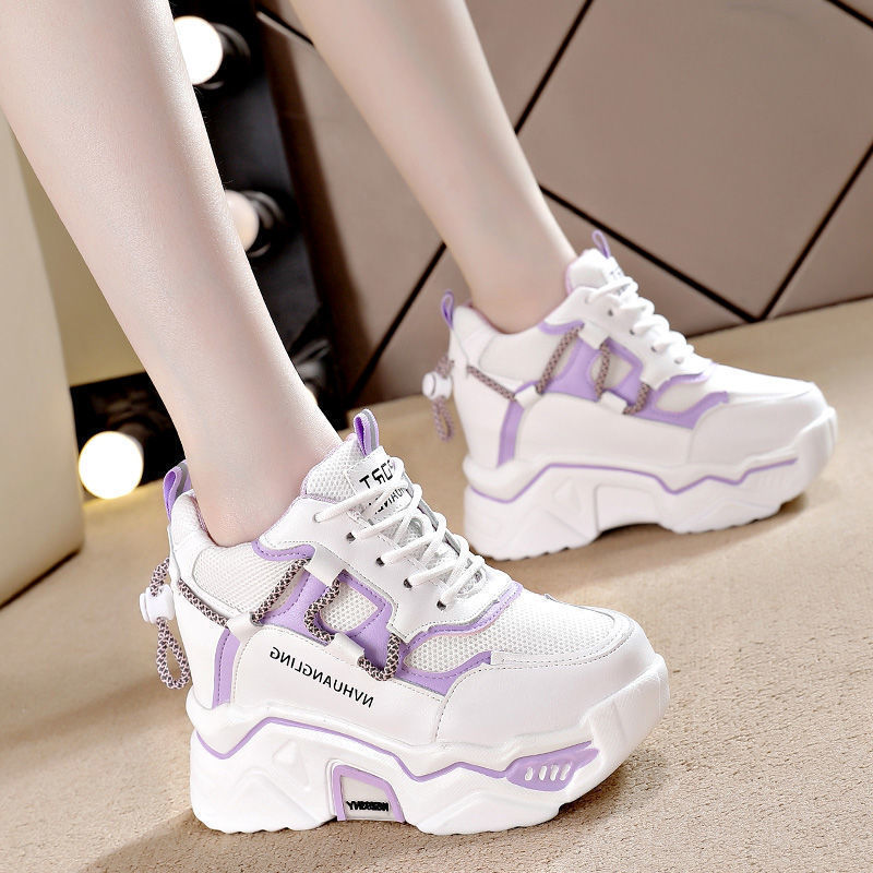 Slimming Thick-Soled Platform White Leisure Sports Shoes