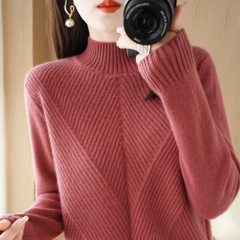 New Autumn and Winter Half Turtleneck Sweater for Women