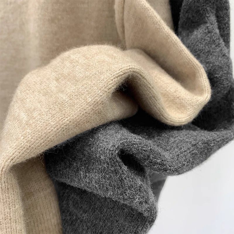 French Lazy Style Off-shoulder Loose Knit Base Sweater