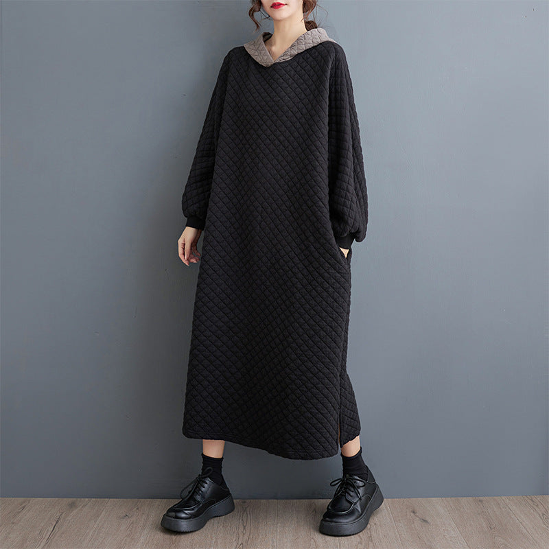 Plus-Size Loose-Fit Mid-Length Dress for Comfort and Casual Wear