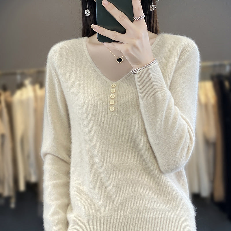 Women's Long Sleeve Sweater Top with Tie Detail