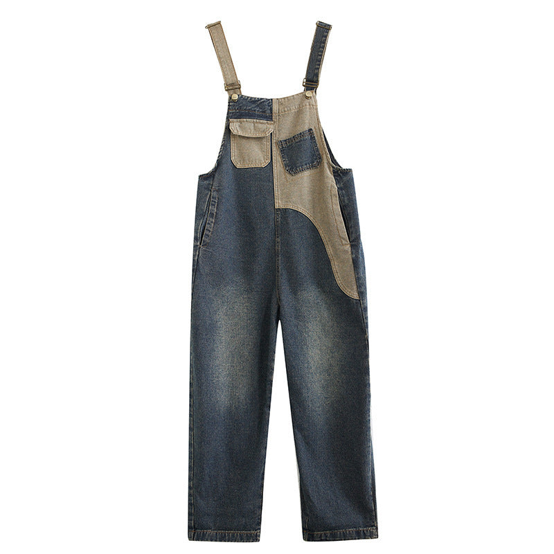 Autumn Plus-Size Loose Denim Overalls