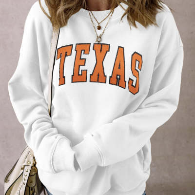 Fleece Letter-Printed Casual Long Sleeve Sweatshirt