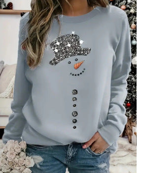 Fashionable Women's 3D Printed Snow Casual Sweatshirt