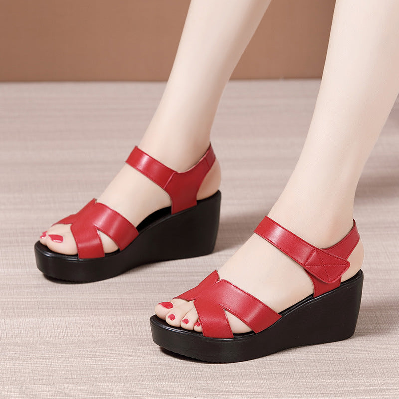 Plus Size Platform High Heel Sandals - Versatile All-Match Style