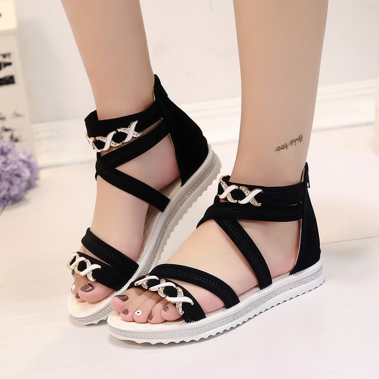 Women's Round Toe Thick Bottom Sandals with Bag Heel Design