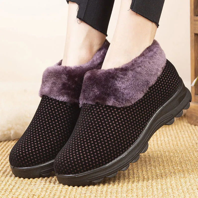 Women's Winter Cotton Shoes with Fleece Lining – Non-slip and Thermal for Extra Warmth