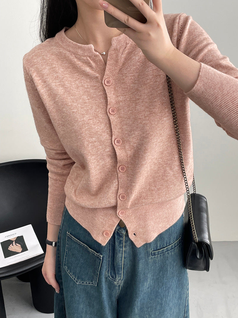 Gentle Pink Women's Sweater, Soft and Skin-Friendly Glutinous Knit