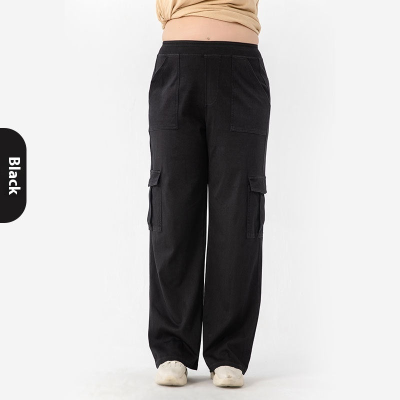 High-Waist Stretch Sports Casual Pants with Double Pockets