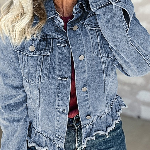 Solid Color Single Row Multi-buckle Jacket