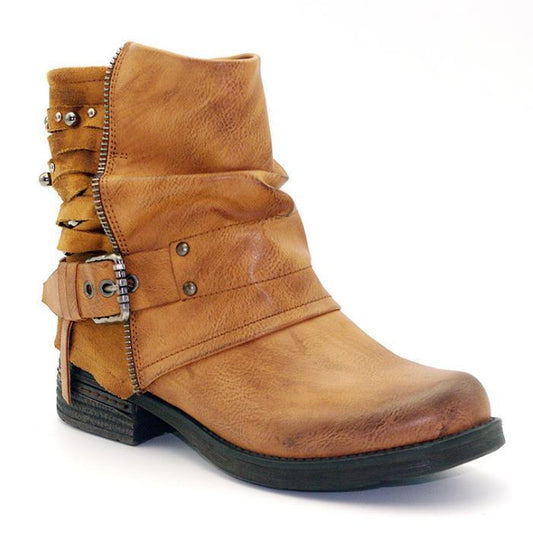 Retro Martin Boots with Rivet and Tassel Accents