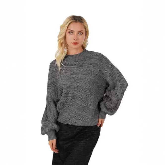 Women's Winter Twist Knitted Pullover – Casual and All-Matching Style