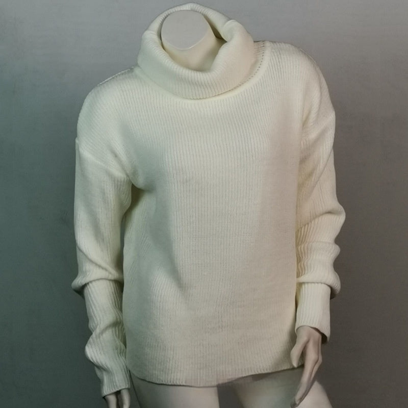 European and American Style Solid Color Turtleneck Long Sleeve Sweater