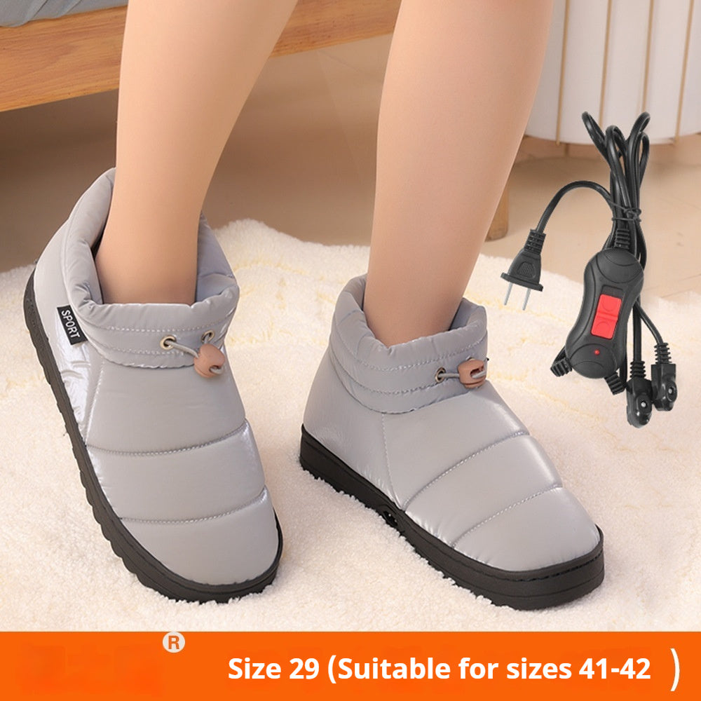 Rechargeable Feet Warmer Electrothermal Shoes for Women and Men - Heated Thermal Cotton Slippers for Walking