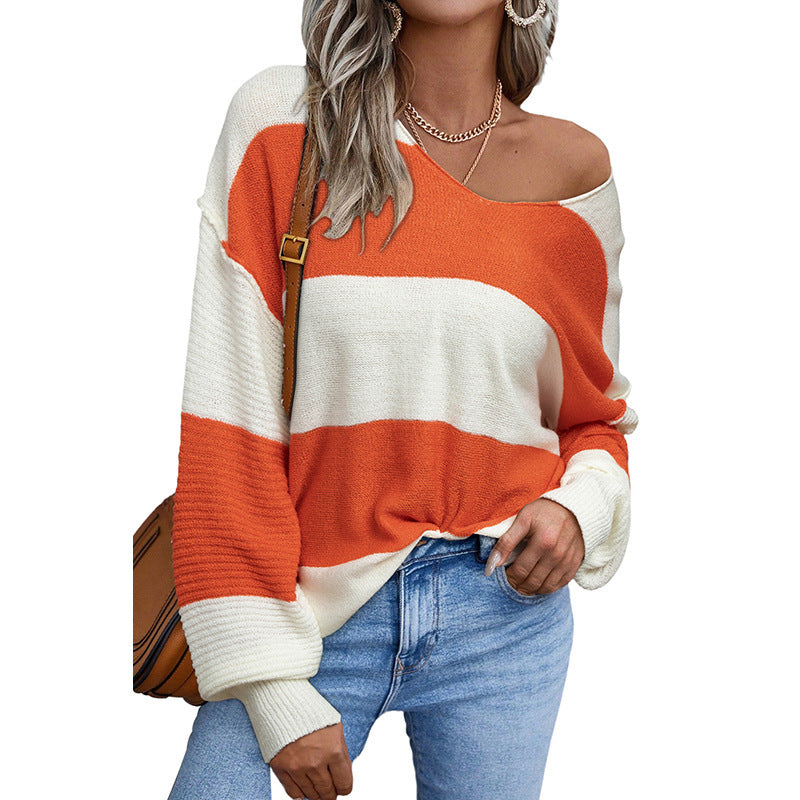 Women's Commuter's All-Matching Drop-Shoulder Knitted Long-Sleeve Top