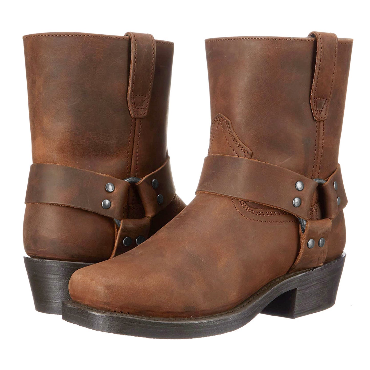 Retro Cowboy Ankle Boots, Mid-Top Men's Boots with Rivet Detail, and High Heel Knee-High Boots