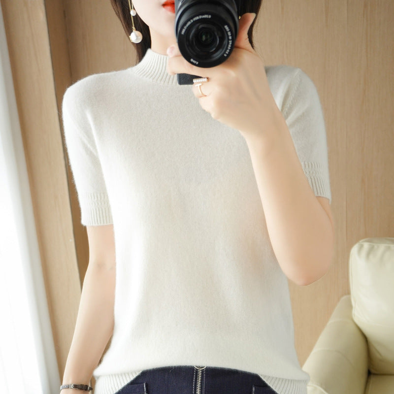 Women's Mock-Neck Mid-Length Sleeve Lightweight Sweater