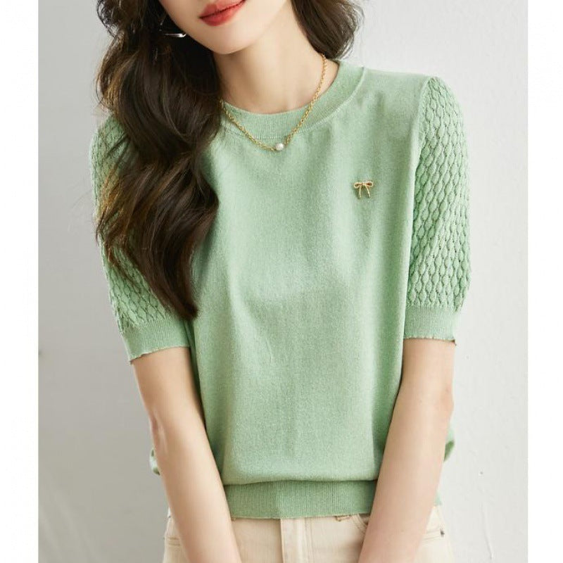 Women's Loose-Fit Thin Short Sleeve Sweater