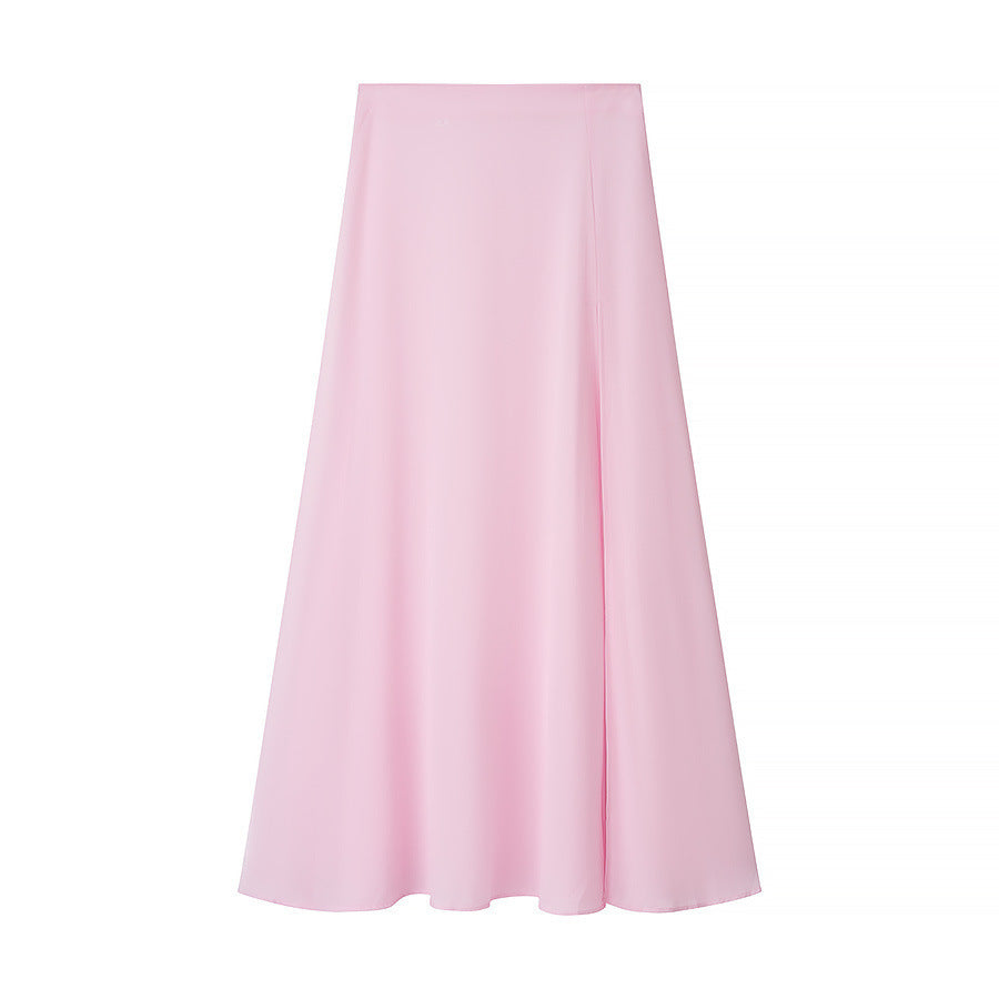 Women's Fashion Elegant Slim Satin High-waisted Skirt