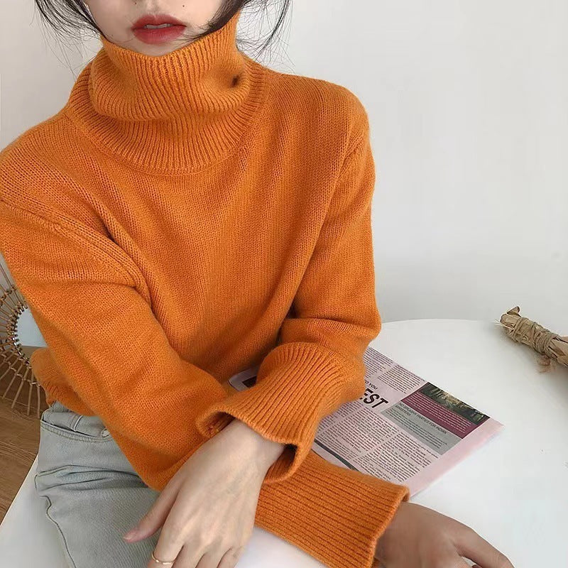 Women's Loose and Simple Solid Color Pullover Sweater