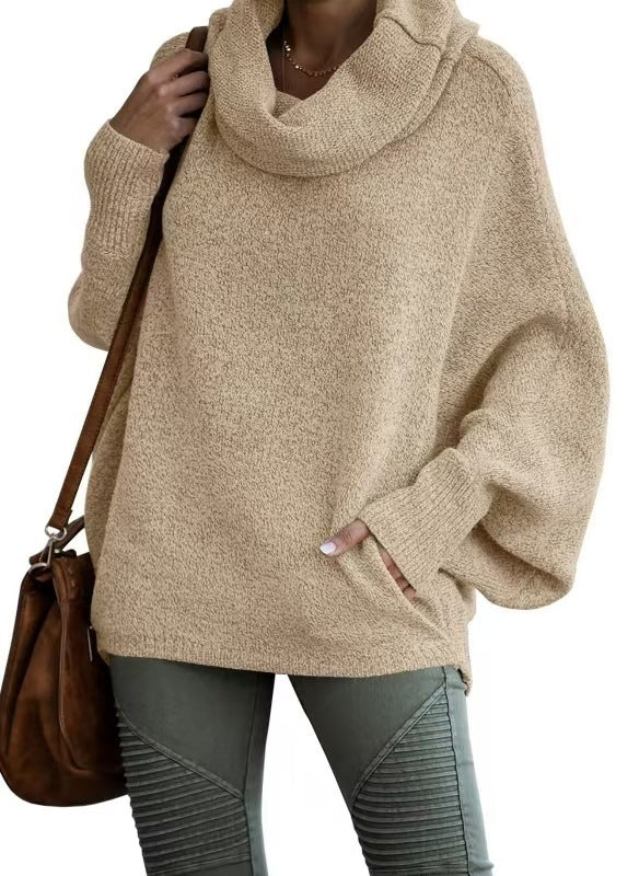 Lantern Sleeve Loose-Fit Casual Sweater