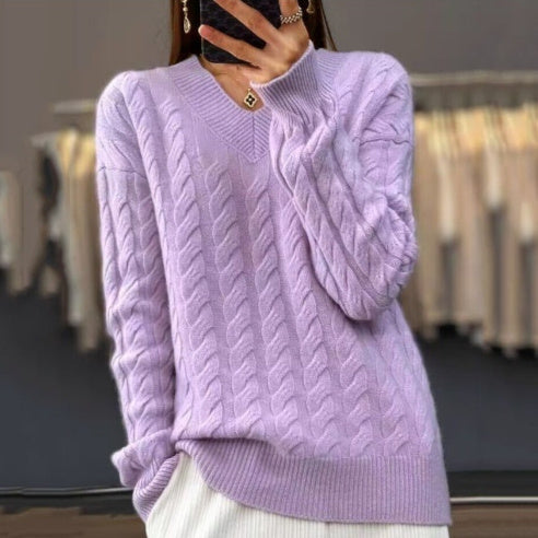 Women's V-Neck Pullover Sweater