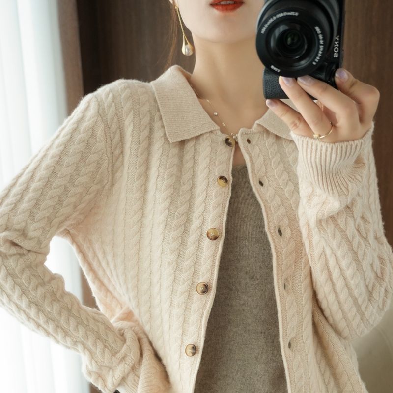 Spring & Autumn Western-Style Lapel Knitted Sweater