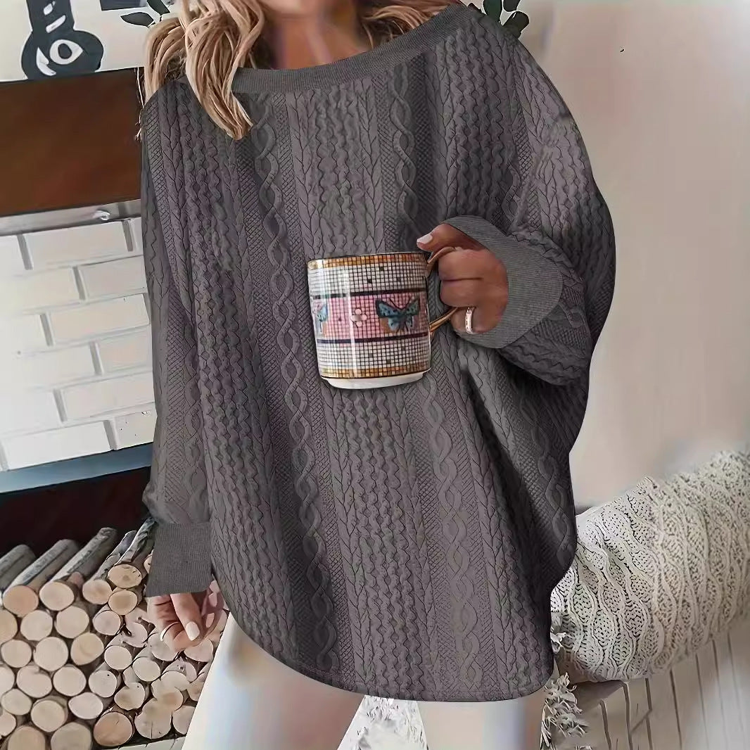 Autumn and Winter Lazy Loose Pullover Sweatshirt – Cozy Women's Sweater