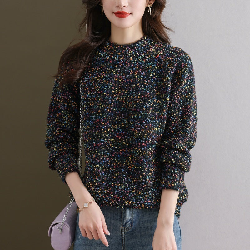 Women's Colorful Yarn Knitted Sweater