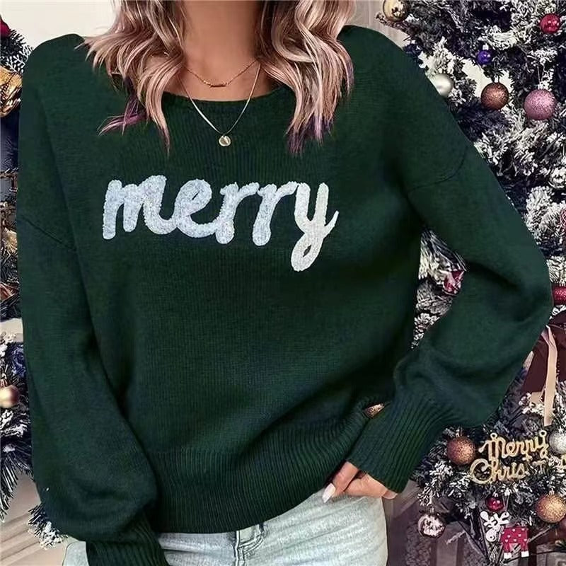 European & American Christmas Round-Neck Long-Sleeve Pullover Sweater